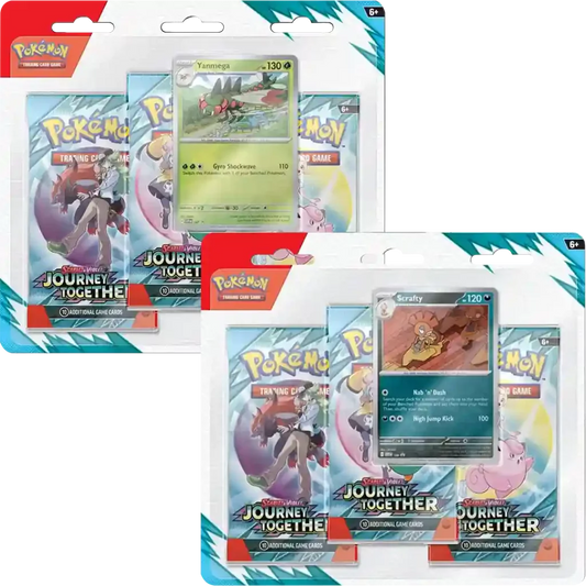 Pokémon Card Game Journey Together - 3-Pack Blister Zufällige Auswahl - ENG
