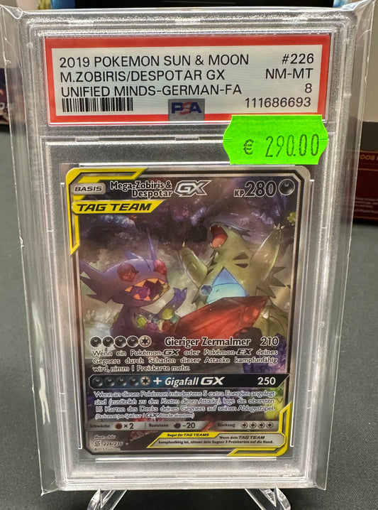 Pokémon 2019 Sun & Moon M.Zobiris/Despotar GX - PSA 8 - DE