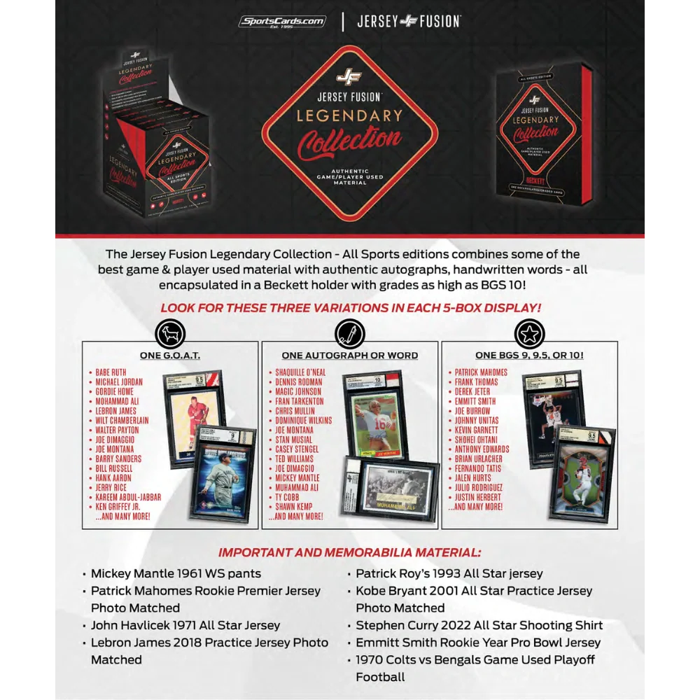 Jersey Fusion 2025 Legendary Collection - Hobby Box